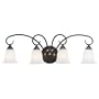 Sea Gull Lighting 4005-85 Athenia Four-Light Vanity, Gold Patina Finish with White Alabaster Glass