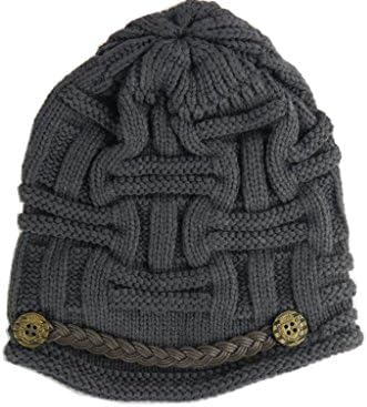 Sunnydate Women's Fashion Crochet Cable Braid Knit Jeep Visor Beanie Hat