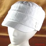 NEW COTTON STRIPED 3 PANEL CABBY CAP HAT JUNIOR BEIGE Small Medium