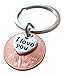 I Love You Heart Charm Layered Over 2011 Penny Keychain, 14 Year Anniversary, Couples Keychain