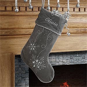 Personalized Silver Christmas Stockings