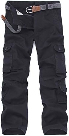 Cheruna Men's Loose Work Mid Rise Outdoor Straight Leg Cargo Pants Black 33