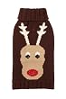 Fab Dog Holiday Reindeer Knit Dog Sweaters, Chocolate by Fab Dog