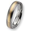 14k Gold Inlaid Brushed Titanium Ring (5.0 mm) With Wood Box - Sizes 6-13