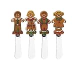 4 GINGERBREAD holiday party CHEESE SPREADER SET knife by