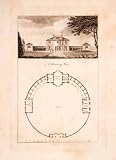 1823 Aquatint Engraving John Plaw Circular Hunting Box Ferme Ornee Pastoral - Original Aquatint Engraving