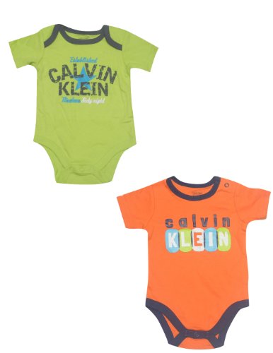 (Pack of 2) Calvin Klein Infant One-Piece Romper / Onesie