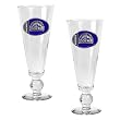 Colorado Rockies MLB 2pc Pilsner Glass Set with Baseball on stem - Oval Logo by Great American Products