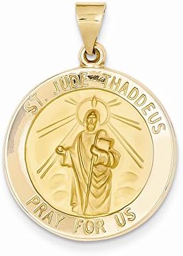 14k White Gold Saint Jude Medal Pendant