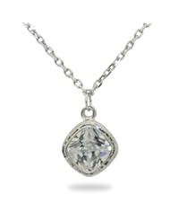 STERLING SILVER 7MM BEZEL SET NECKLACE
