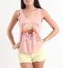 Nollie Womens Lace Trim Chiffon Back Tank - Rose X Sml Size