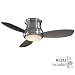 Minka-Aire Fans F519-BN 52" Concept II Contemporary Flush Mount Nickel Ceiling Fan w/ Light, Remote