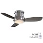 Minka Aire F518-BN Contemporary / Modern Nickel Ceiling Fan Light Included