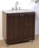Upperclass Furniture LF47 30'' Sink Chest- Under Mount White Retanglar Ceramic Sink- Arctic White Granite Counter Top