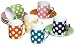 Yedi Houseware Classic Coffee and Tea White Dots Espresso Cups and Saucers, Set of 6