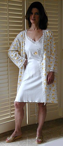 RocketWear Rubber Duck White Cotton Knit Chemise/Nightgown