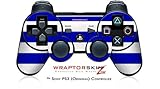 Sony PS3 Controller Skin Kearas Psycho Stripes Blue and White