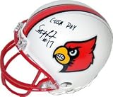 Stefan Lefors signed Louisville Cardinals Replica Mini Helmet C-USA POY