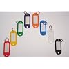 16 Plastic key tag labels with name cards - 2 sets each of 8 different colours