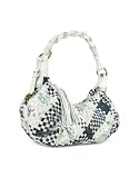 Fontanelli Blue & White Woven Leather East/West Hobo Bag