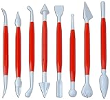 Fat Daddio's 8-Piece Fondant and Gumpaste Modeling Tool Set, 16 Designs