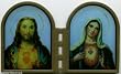 Sacred Heart of Jesus and Mary Glass Bi-Fold Stand 4 1/4 Inch x 7 1/4 Inch