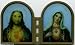 Sacred Heart of Jesus and Mary Glass Bi-Fold Stand 4 1/4 Inch x 7 1/4 Inch