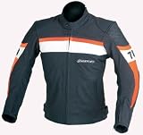 Motorrad Lederjacke Leder Jacke Schwarz/Orange Gr.L