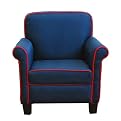 Traditional Kid's Arm Chair - Navy/ Red