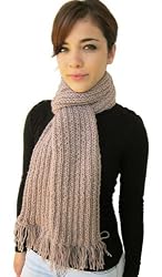 Handmade Traditional Scarf - Cinammon Beige (Men/women 100% Knitted By Hand)