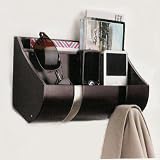 CUBBY ORGANIZER Espresso Wood wall hook mail storage NU