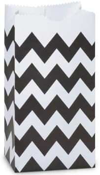 Chevron Black &amp; White Paper Bag - Package of 25