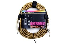 Boston Braided Yellow Guitar Lead: 20ft / 6m (Straight Jack to Jack) Professional Lead/Cable