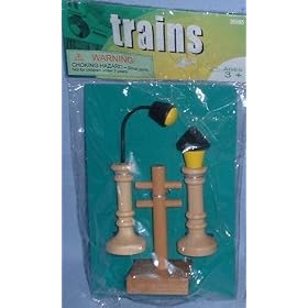 Wooden Train Accessories Light Posts