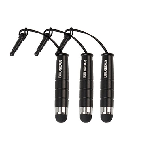 BIRUGEAR 3 Pcs Black Mini Stylus/Styli with 3.5MM Adapter Plug for Apple iPad Pro, Mini 4 3 2, Air 2/ Air, iPhone 6S Plus/ 6S/ 6 Plus/ 6 and Other Capacitive Touchscreen Devices