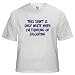 Thinking About Skijoring Funny White T-Shirt by CafePress
