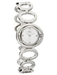 M&c Womens Elegant Silver-tone Self-Adjustable Oval Links Watch