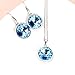 Necklace and Earring Set, Perfect if You Love Fashionable Jewelry, All Occasions, Gifts - Aquamarine Swarovski Element Crystal