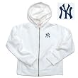 New York Yankees MLB Girls "Lucky" Full Zip Hooded Jacket (White)