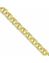 Genuine 14K Yellow Gold Lite 8mm Double Link Charm Bracelet 7.25 Inches 7 Grams Of Gold 100% Satisfaction Guaranteed.
