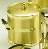 Review Kraftware  / Kraftware 70594 Brushed Brass 3 Quart. Metal Ice Bucket with Wood Side Handles