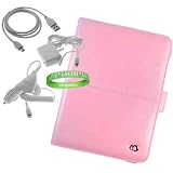 Amazon Kindle Accessories Kit for Amazon Kindle 2 Reading Device With A ** PINK ** Kroo Kindle 2 Melrose Leather Cover + White Rapid Amazon Kindle 2 Car Charger + White Rapid Amazon Kindle 2 Home Travel Charger + White Amazon Kindle 2 Data Sync Cable + Vangoddy tm, Live * Laugh * Love Wrist Band!!!