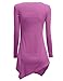Doublju V-Neck Tunic Handkerchief Longline Tunic T-Shirt Dress Top for Women with Plus Size Lilac Medium