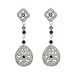 Drop Shield Cubic Zirconia Platinum Overlay CAREFREE Sterling Silver Dangle Earrings