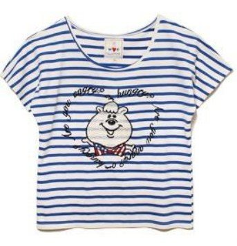 (ダブルシー)WC クマタン刺繍Tシャツ WC JAPAN ボーダー