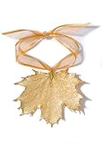 Real Maple Lace Leaf Ornament - Gold