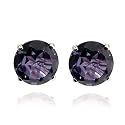 14k White Gold 6mm Iolite 4-Prong Stud Earrings