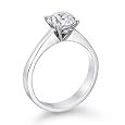 Certified, Round Cut, Solitaire Diamond Ring in 14K Gold / White (1 ct, I Color, VS2 Clarity)