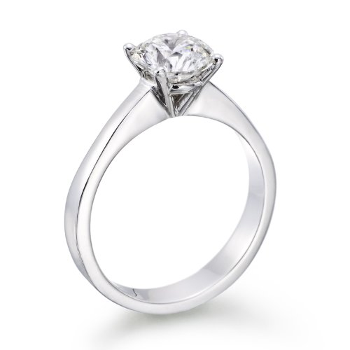 Diamond Engagement Ring in Platinum - Certified, Round, 1.14 Carat, E Color, VS2 Clarity