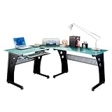 Cheap Large L-Shape Desk With Frosted Glass on sales